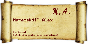 Maracskó Alex névjegykártya